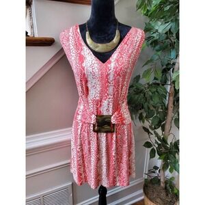 Liz Lange Women's Red & White Rayuon Long Sleeve V-Neck Pullover Blouse 1X